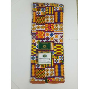 Vlisco Dutch Wax Block Print 100% Cotton Hollandais 6 Yds pink yellow geometric